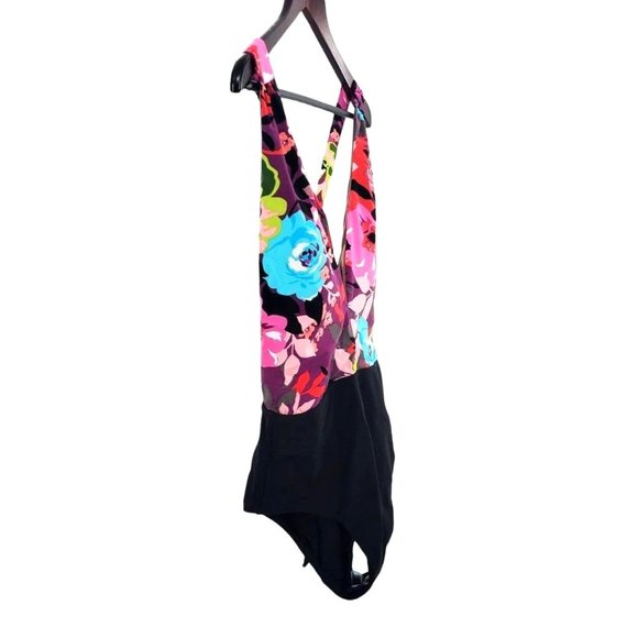 SKINNY DIPPERS One-Piece Lady Godiva Plunging V-neck Flower Shop Swimwear - Picture 4 of 12